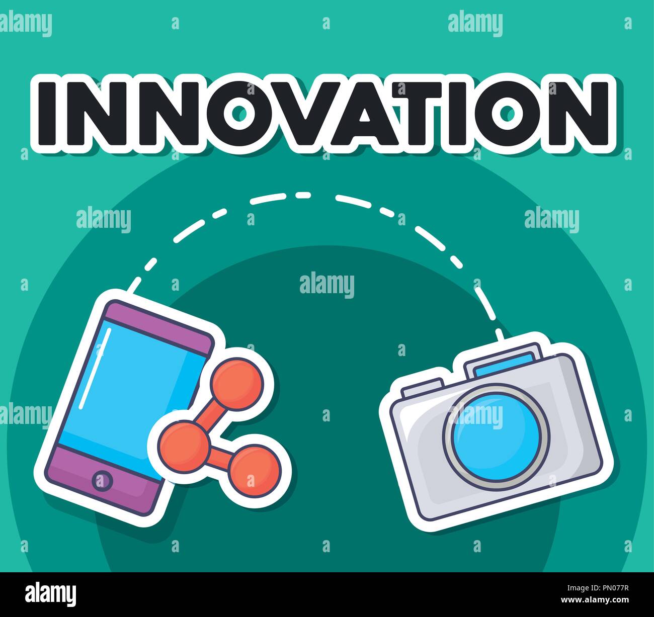smartphone camera sharing data innovation vector illustration Stock Vector
