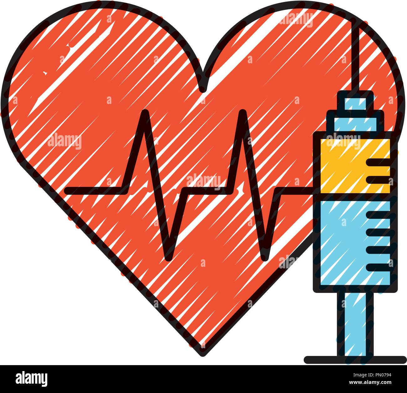 healthcare medical heartbeat syringe Stock Vector Image & Art - Alamy