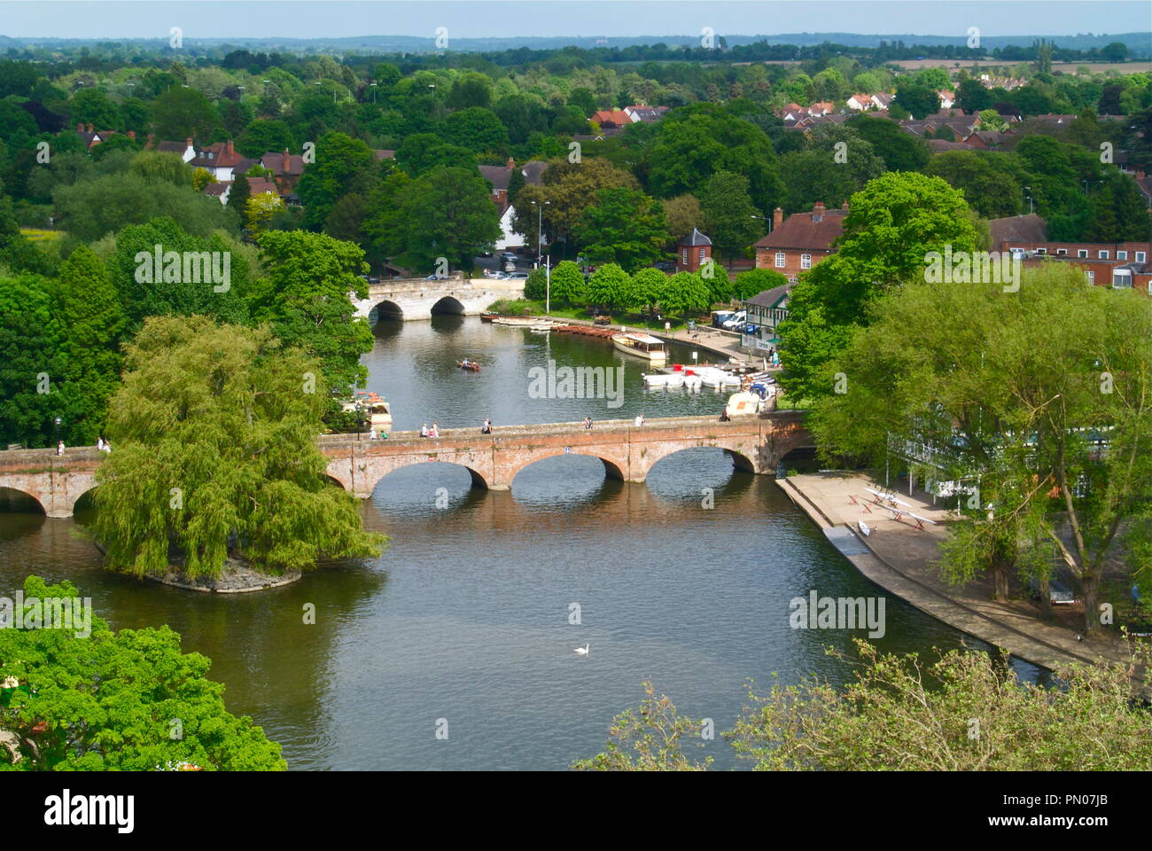 Stratford on Avon, From Above. Stock Photo