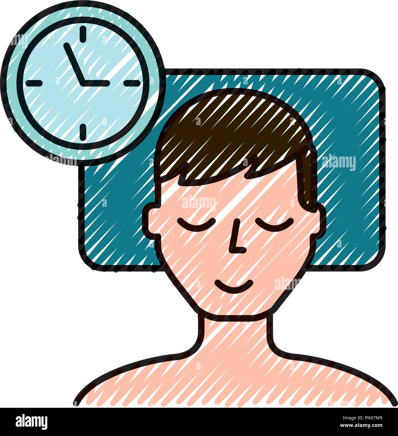 Sleeping late alarm clock Stock Vector Images Alamy