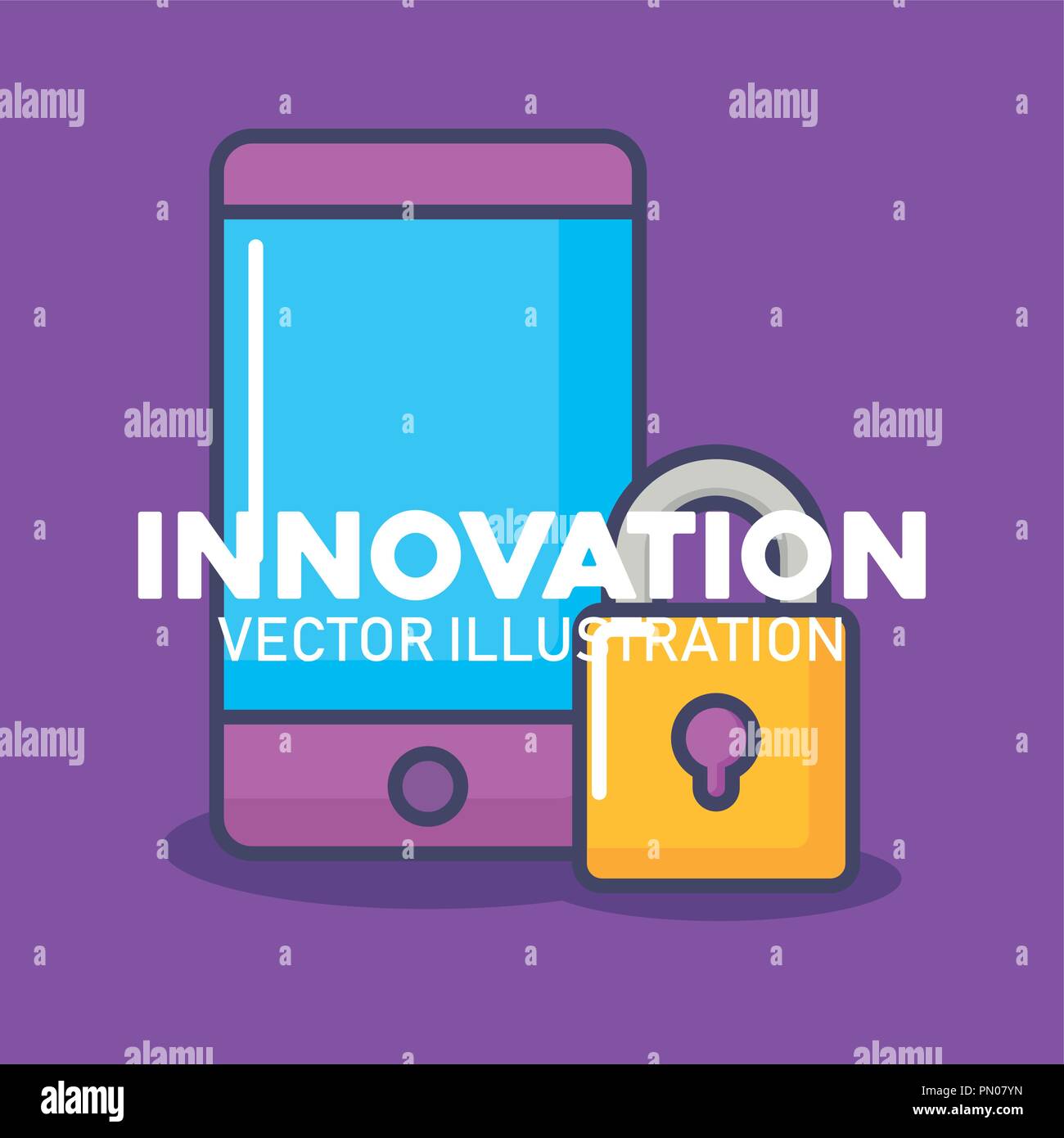 smartphone security data innovation technology vector illustration ...