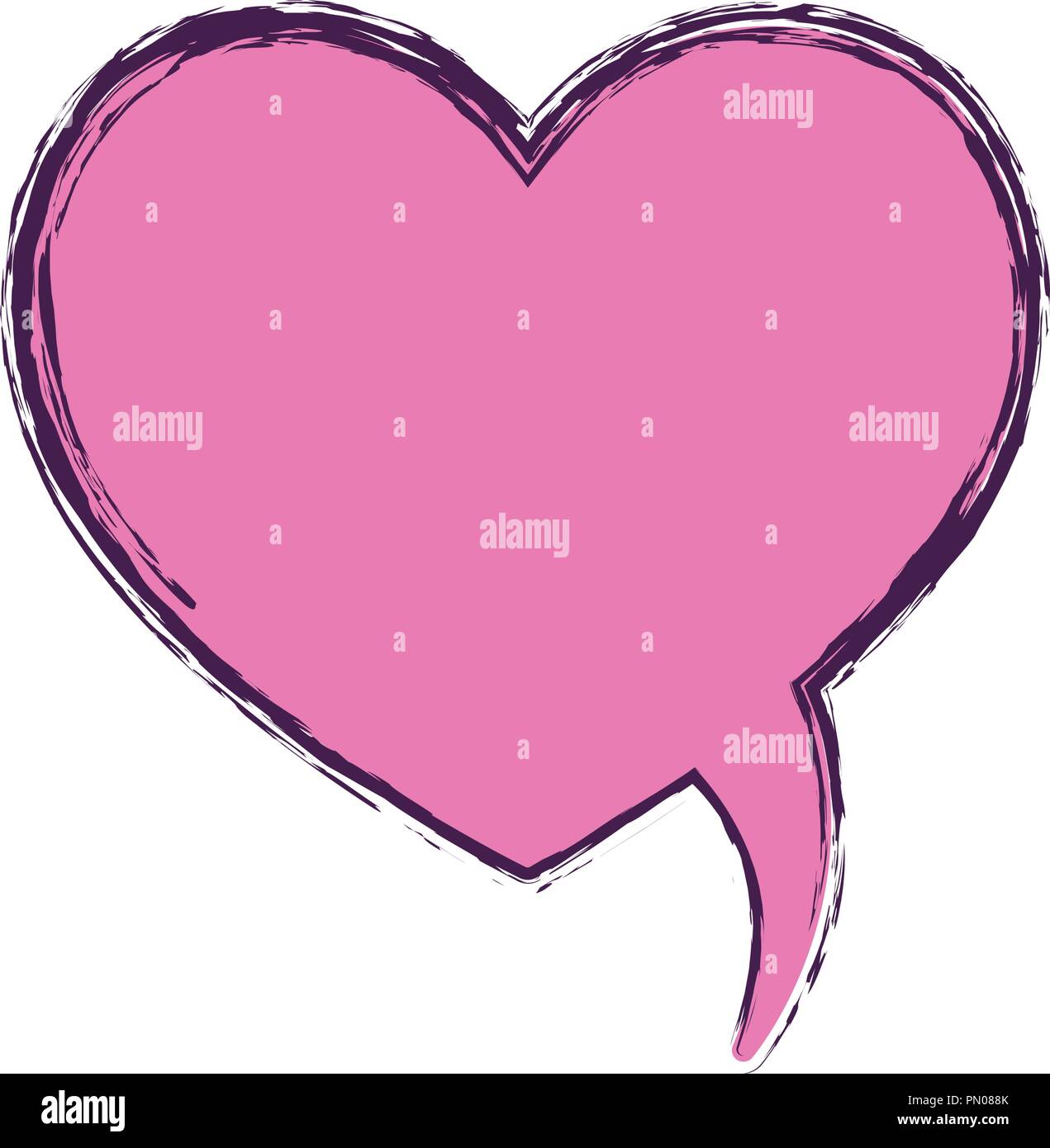 heart love shaped speech bubble vector illustration Stock Vector Image ...