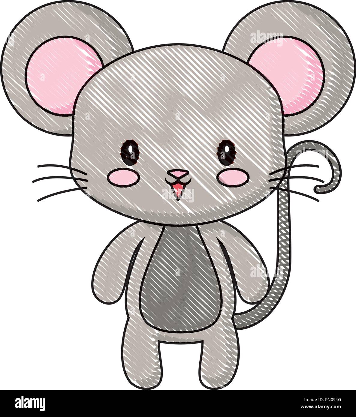 cute mouse animal baby drawing cartoon vector illustration Stock Vector  Image & Art - Alamy