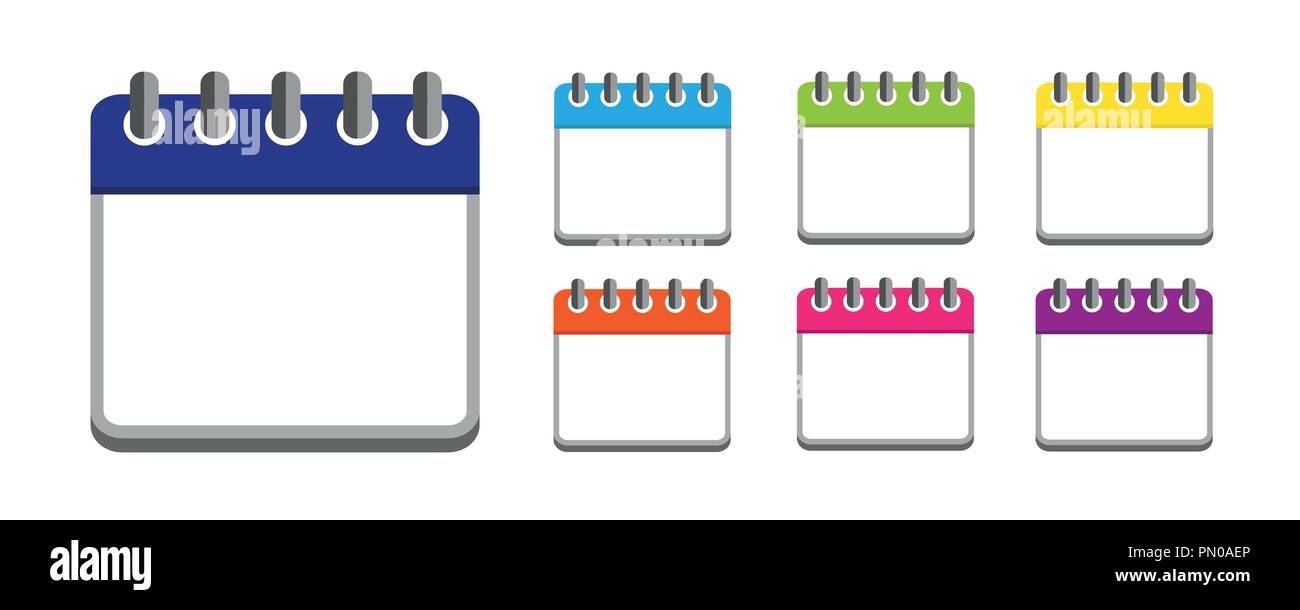 colorful calendar set business icon vector illustration EPS10 Stock ...