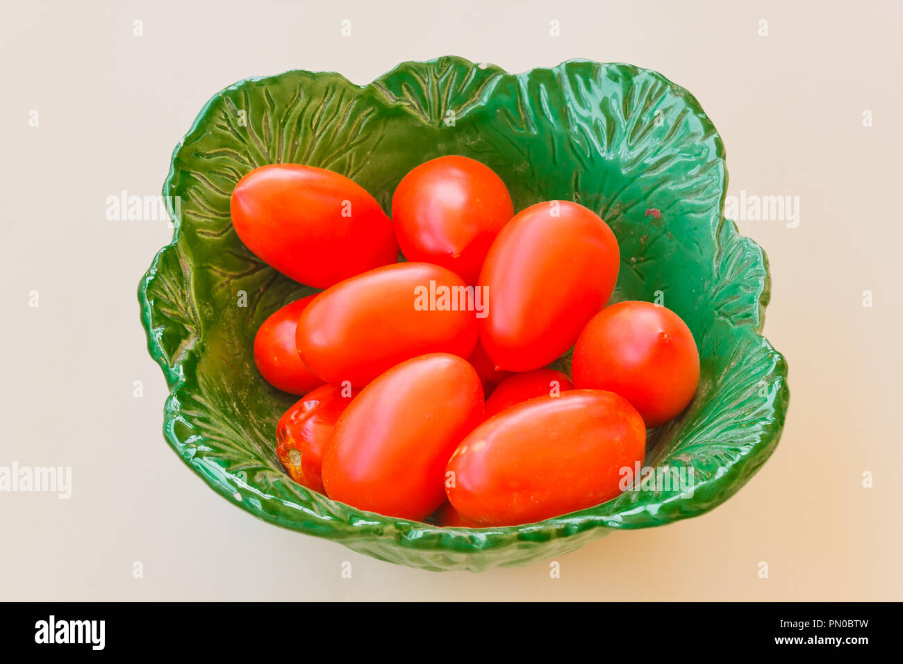 a set of perini tomatoes to make the salad and the sauce Stock Photo