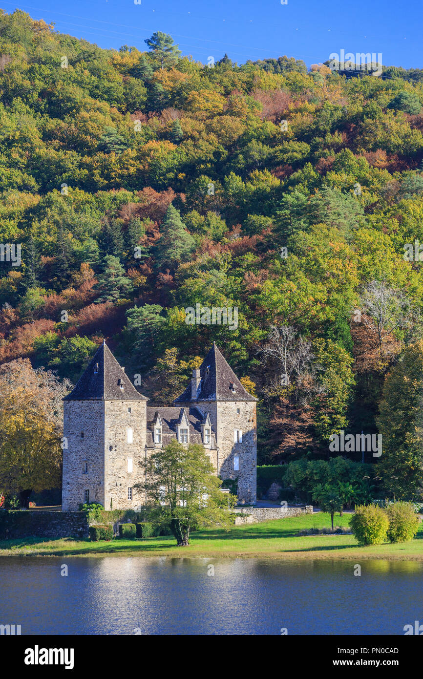 France, Correze, Dordogne valley, Saint Martial Entraygues, Chateau du Gibanel // France, Corrèze (19), vallée de la Dordogne, Saint-Martial-Entraygue Stock Photo