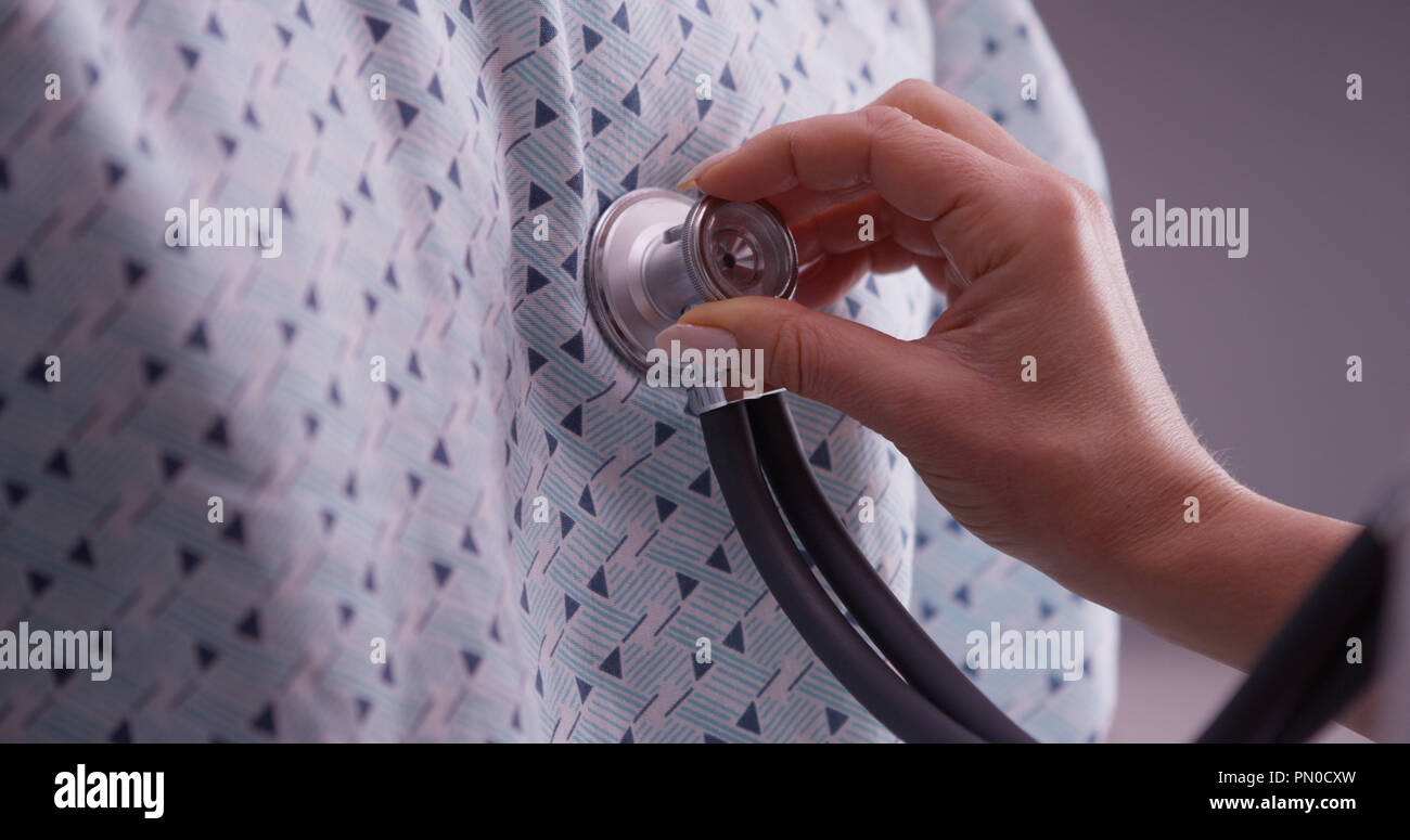 Stethoscope on patients chest hires stock photography and images Alamy