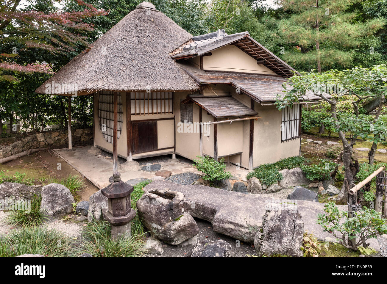 Kodai-ji Temple, Kyoto, Japan. The Onigawara-seki teahouse, one of the four famous teahouses in this garden Stock Photo