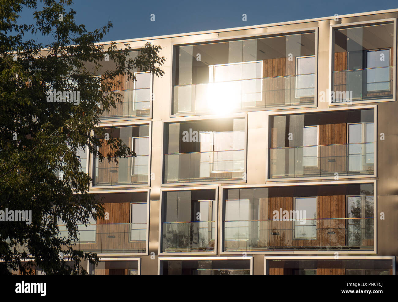 Facade of new modern apartment building Stock Photo - Alamy