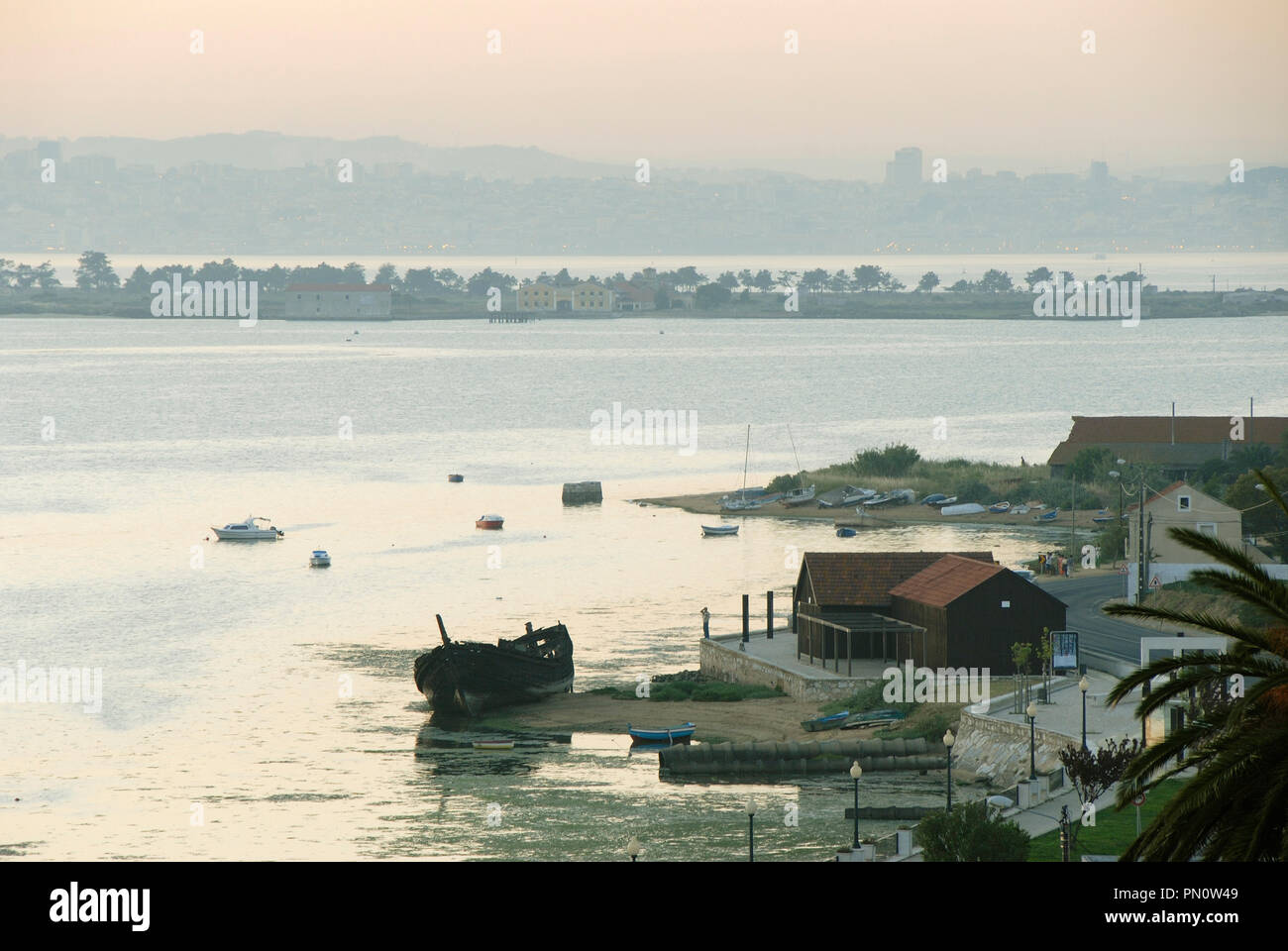 Tagus River Bay In Seixal Portugal Stock Photo Alamy