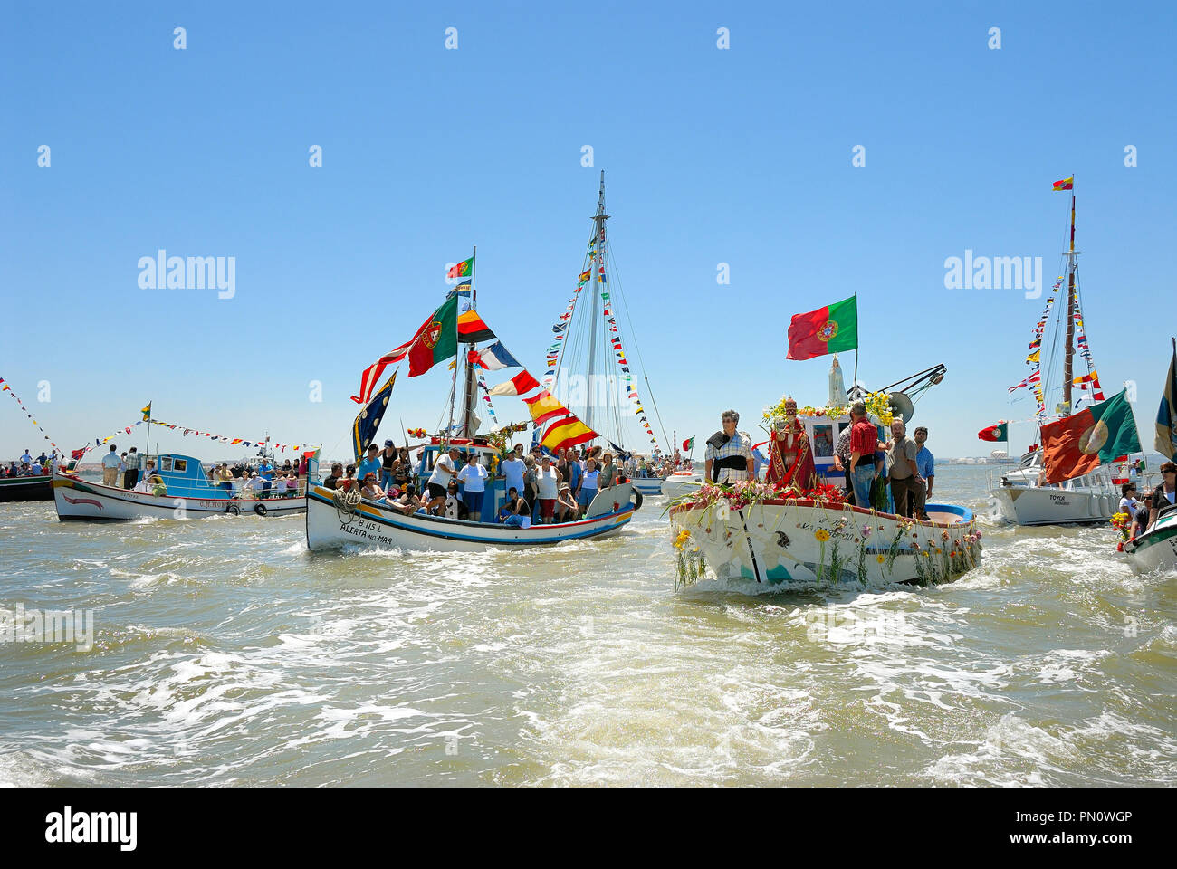 Maritime procession of São Pedro, Montijo. Portugal Stock Photo