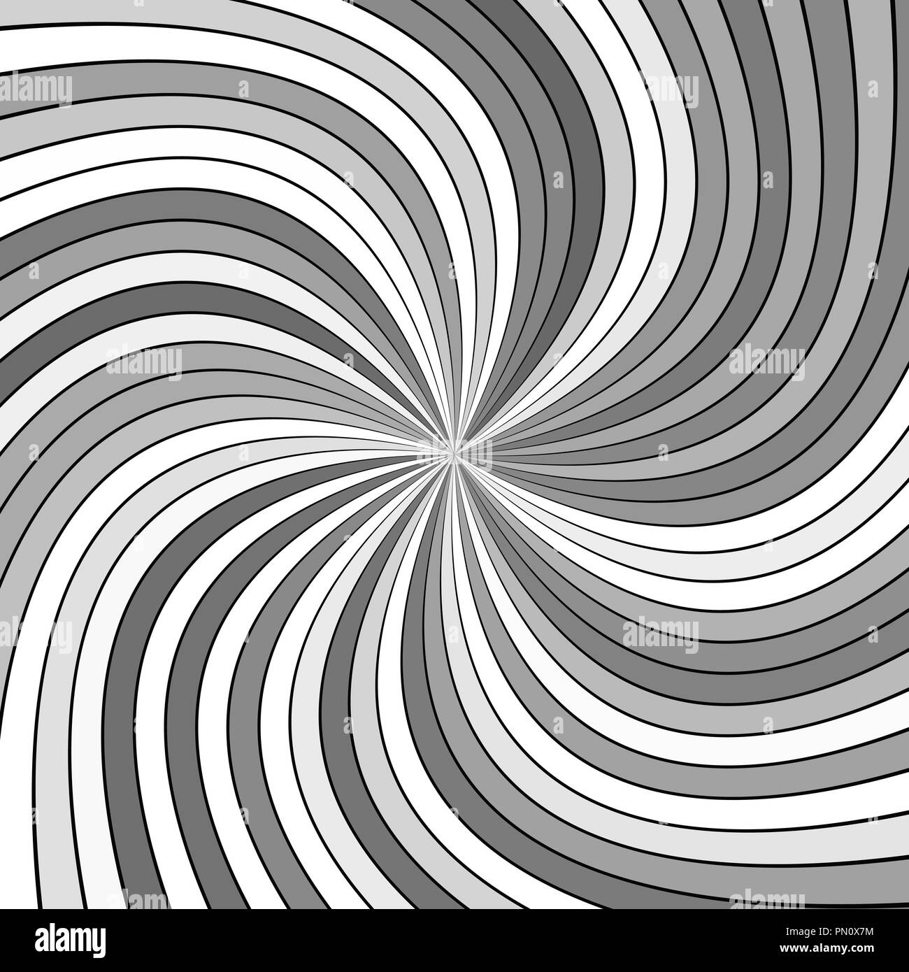 Grey psychedelic abstract swirl stripe background - vector curved illustration Stock Vector