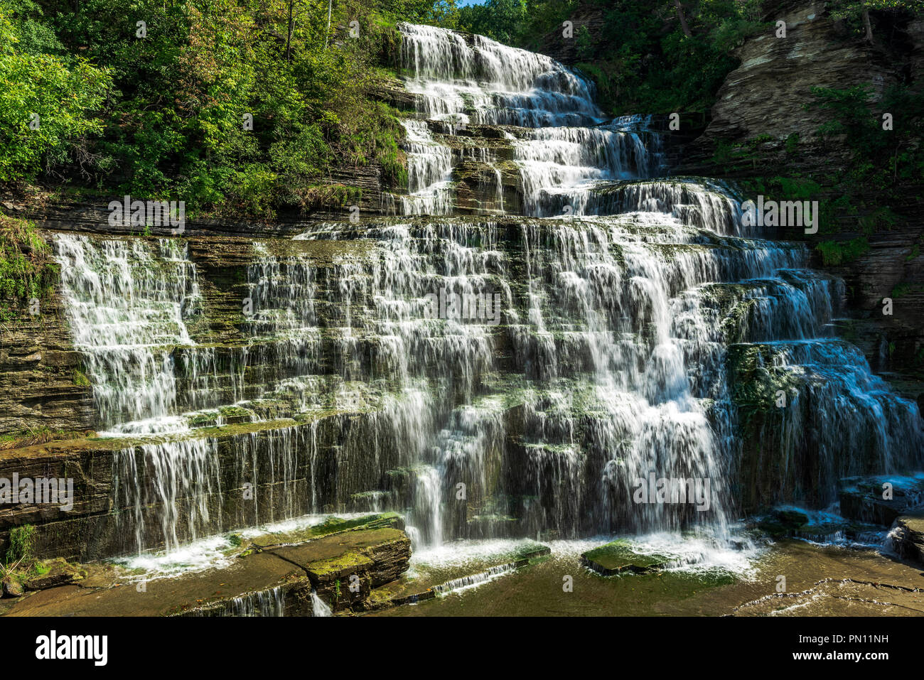 View on Hector Falls on Seneca Lake; Schuyler County; New York Stock Photo