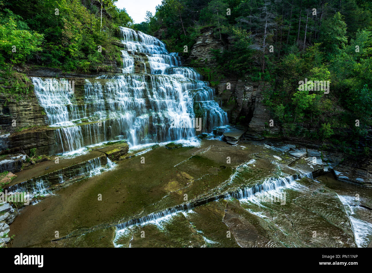 View on Hector Falls on Seneca Lake; Schuyler County; New York Stock