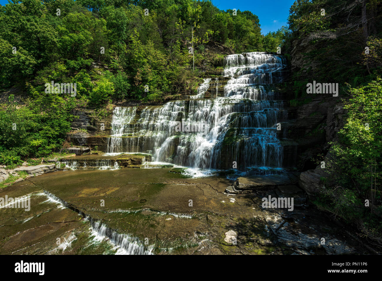 View on Hector Falls on Seneca Lake; Schuyler County; New York Stock
