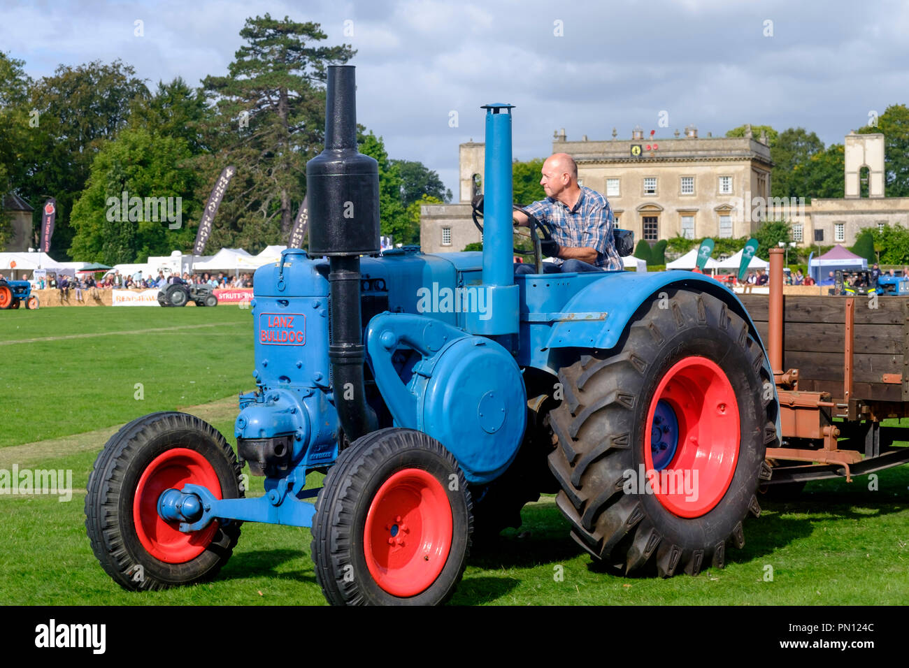 Tractors in the main Ring at the 2018 Frampton conutry show gloucestershire UK Stock Photo