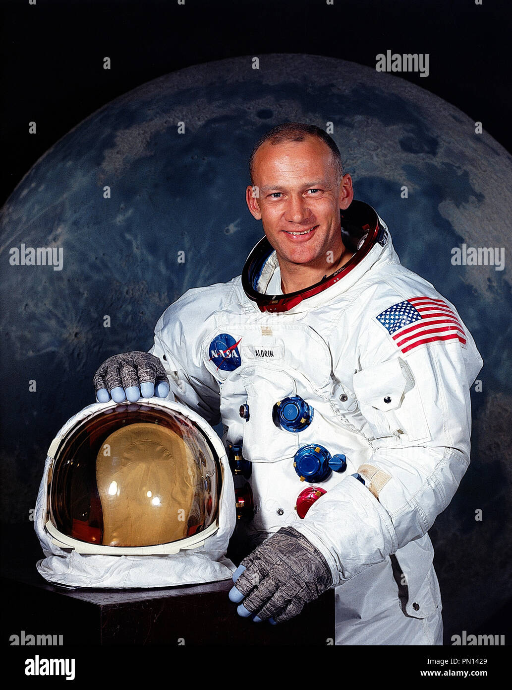 Buzz Aldrin (Edwin Eugene Aldrin Jr.) American astronaut, Lunar Module Pilot on the Apollo 11 mission Stock Photo