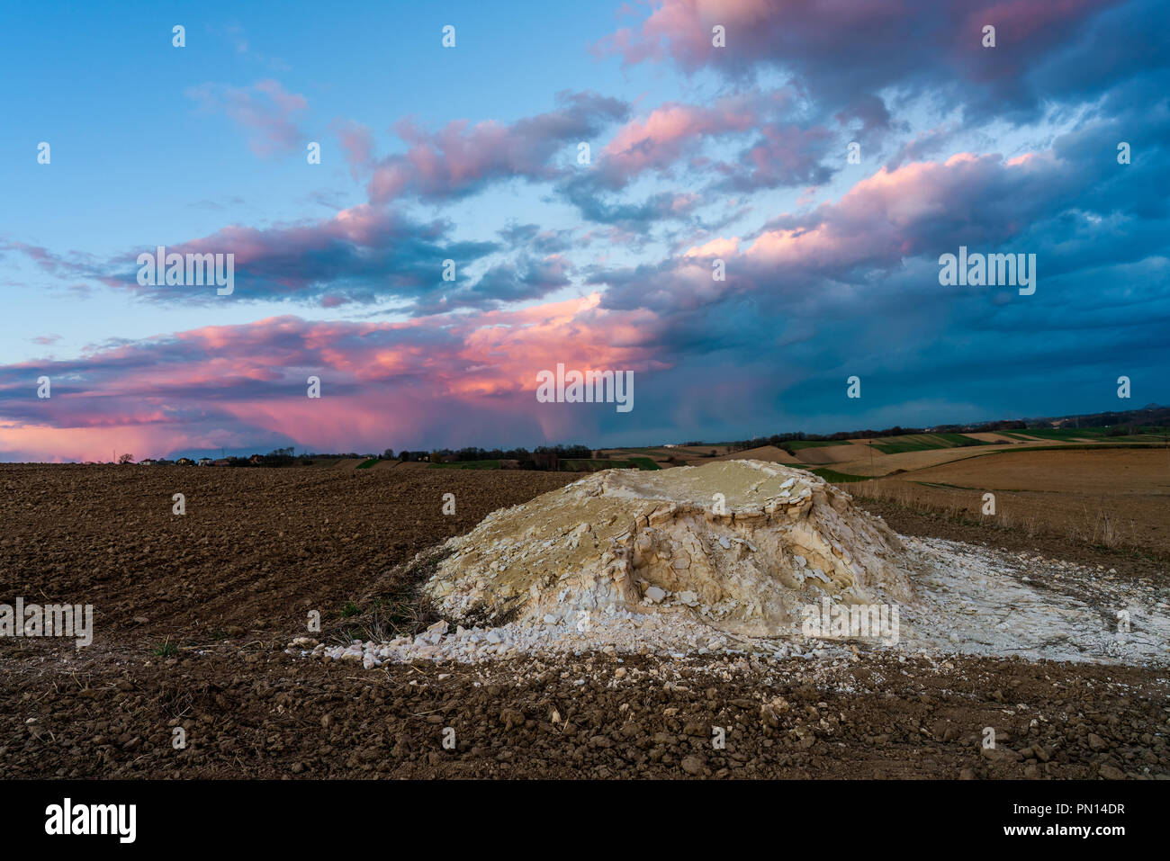 Storm clouds over agriculture Stock Photo Alamy