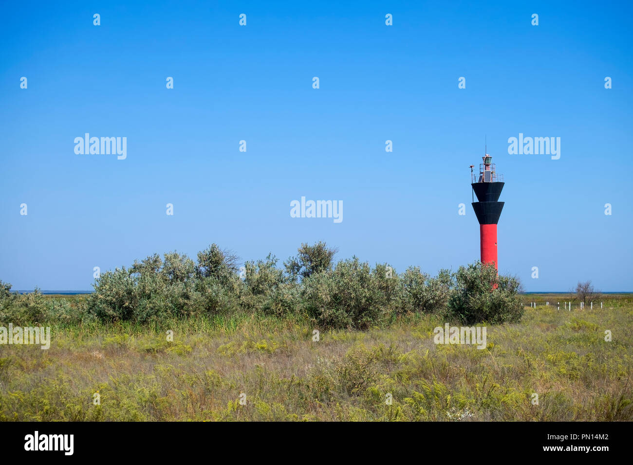 16-meter lighthouse Shagany (Ukraine, Rasseika, Tuzlovski Lagoons National Park) Stock Photo