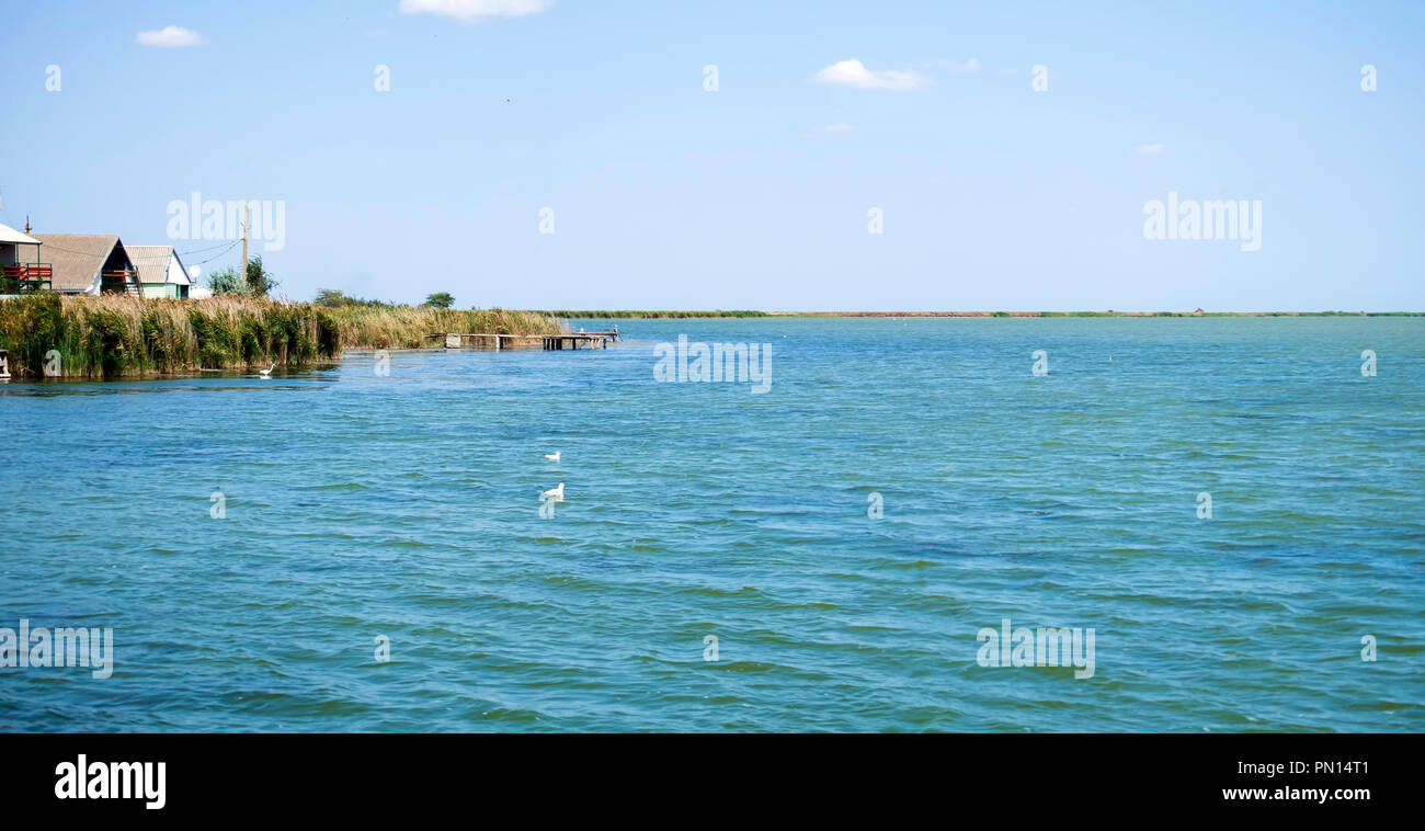 Maliy Sasik Lake (Ukraine, Rasseika, Tuzlovski Lagoons National Park) Stock Photo