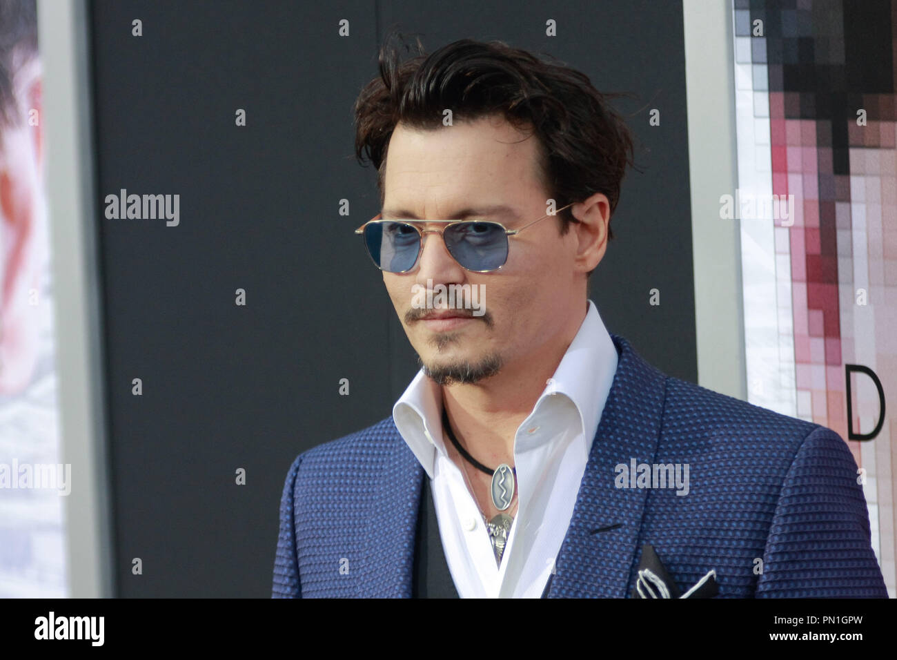 Johnny Depp at the Warner Brothers Pictures premiere of 'Transcendence'. Arrivals held at Regency Village Theatre in Westwood, CA, April 10, 2014. Photo by Joe Martinez / PictureLux Stock Photo