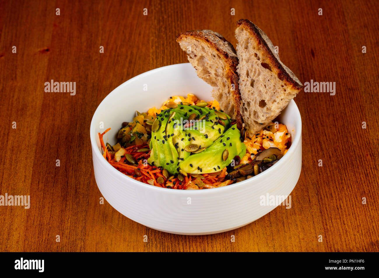 Breakfast with egg and avocado Stock Photo - Alamy