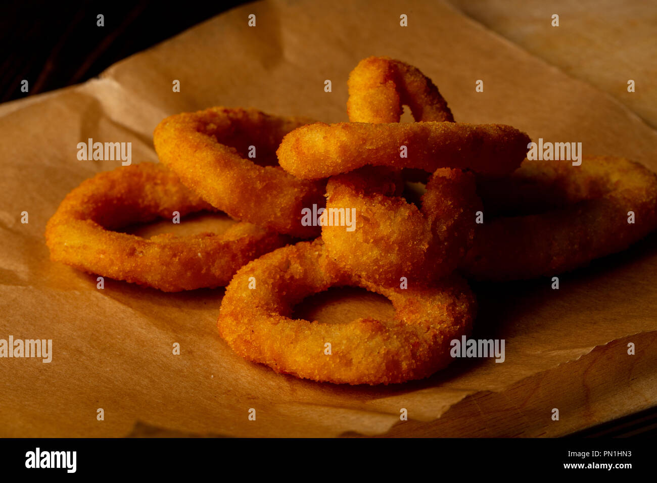 Hot tasty Fried onion rings Stock Photo - Alamy