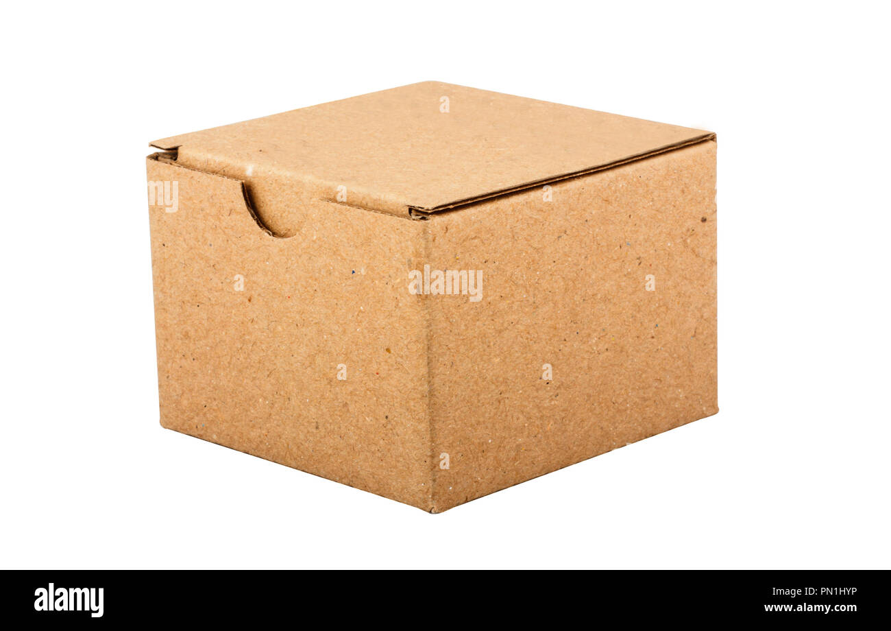 Box package delivery cardboard carton isolated on white background Stock Photo