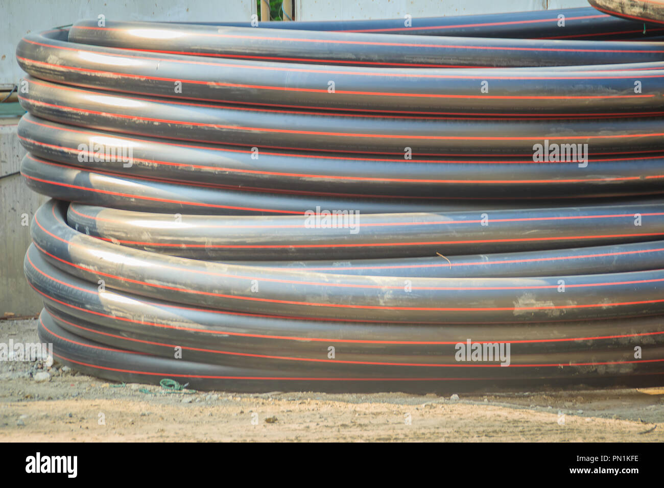 HDPE pipes for water supply and electrical conduit at construction site Stock Photo Alamy