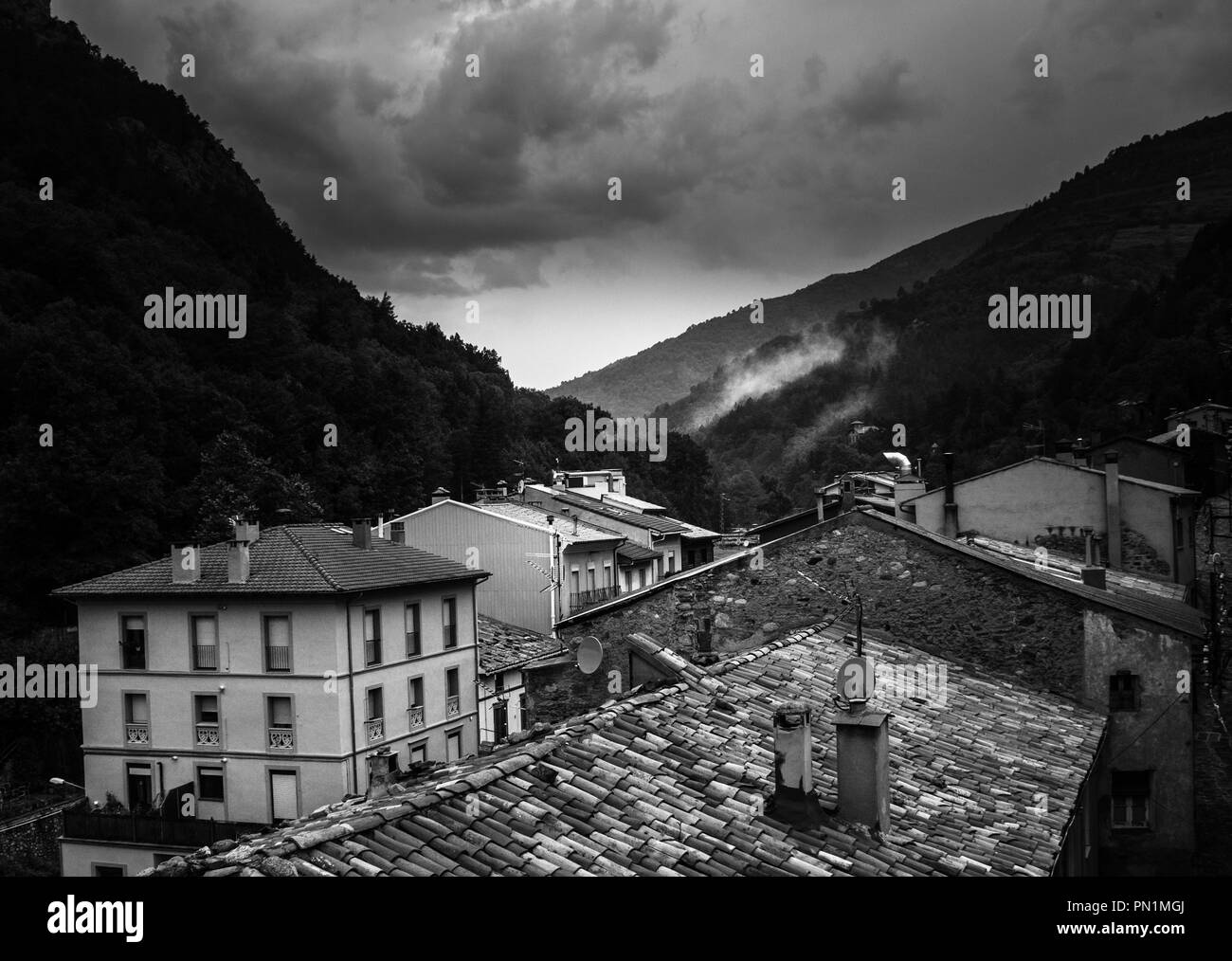 Panorama stormy sky Black and White Stock Photos & Images - Alamy