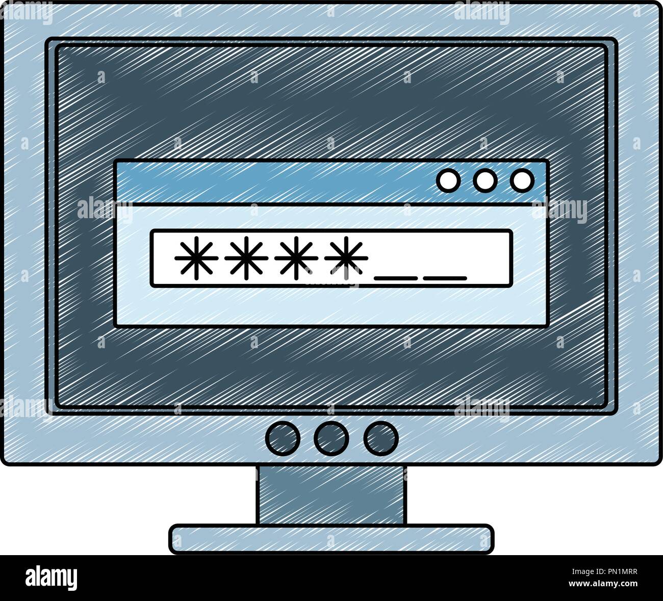 Computer with password scribble Stock Vector Image & Art - Alamy