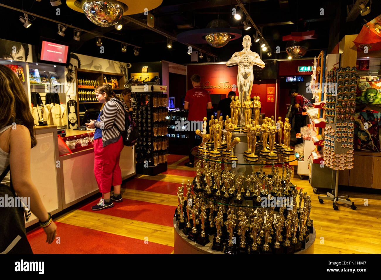Gift shop in Madame Tussauds. It is a chain of museums with replicas of