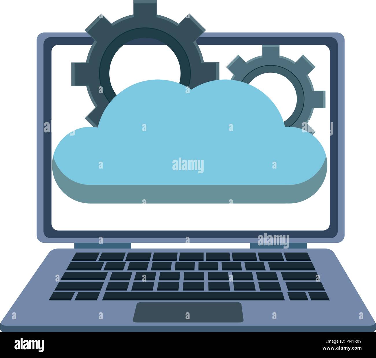 Laptop with cloud computing Stock Vector Image & Art - Alamy
