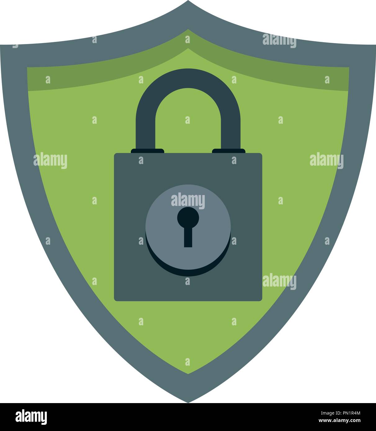 Padlock on shield emblem Stock Vector Image & Art - Alamy