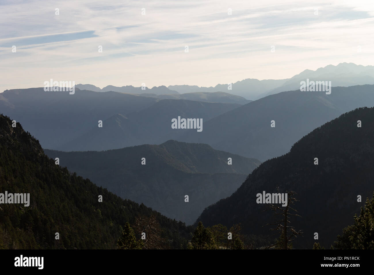 Aerial panoramic view of the Pyrenees chain from Bagnères de Luchon, in  winter, in Haute Garonne, Occitanie, France Stock Photo - Alamy