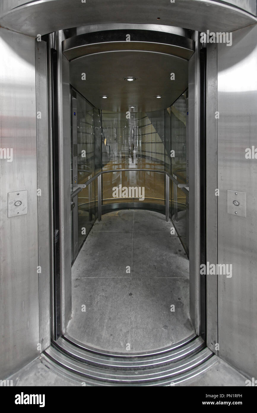 Modern Oval Shape Glass Lift Elevator Transport Stock Photo - Alamy
