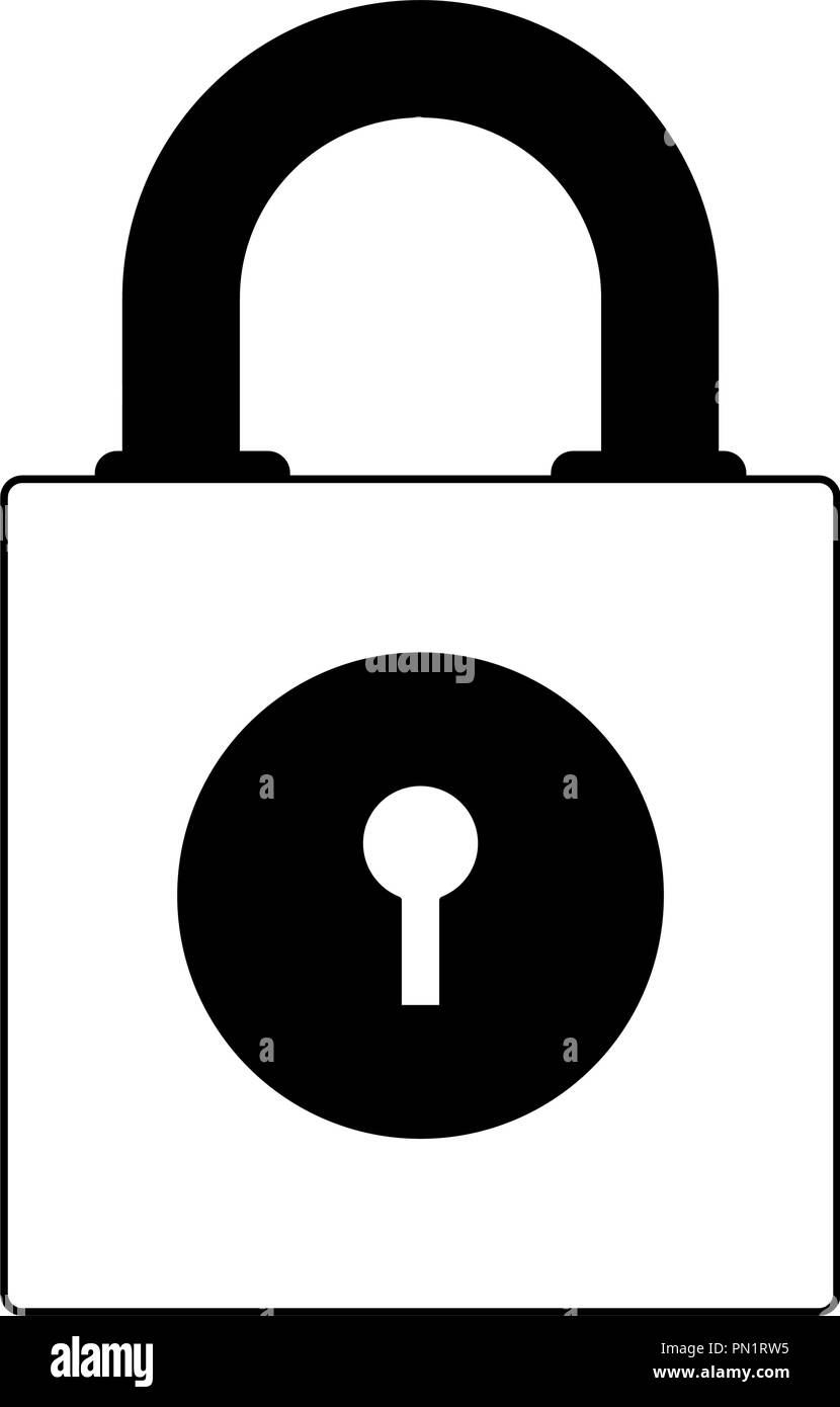 Padlock security symbol in black and white Stock Vector Image & Art - Alamy