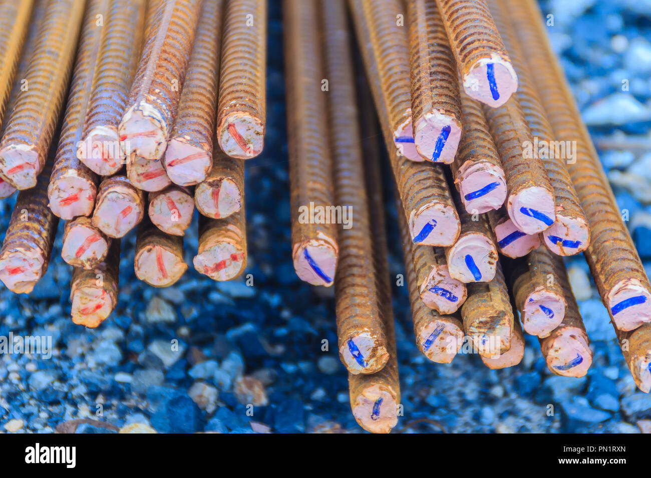 Rusty deformed bars for reinforcement concrete background. Rusty Rebar