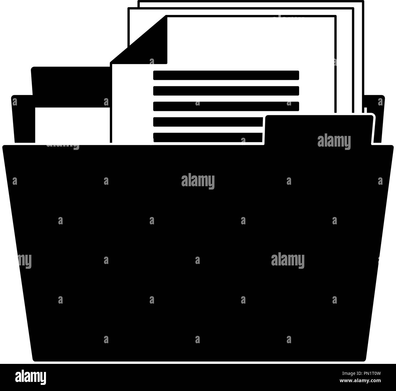Folder with documents in black and white Stock Vector Image & Art - Alamy