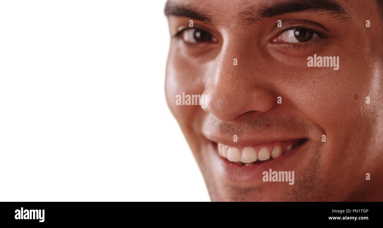 Close up smiling face latino hi-res stock photography and images - Alamy
