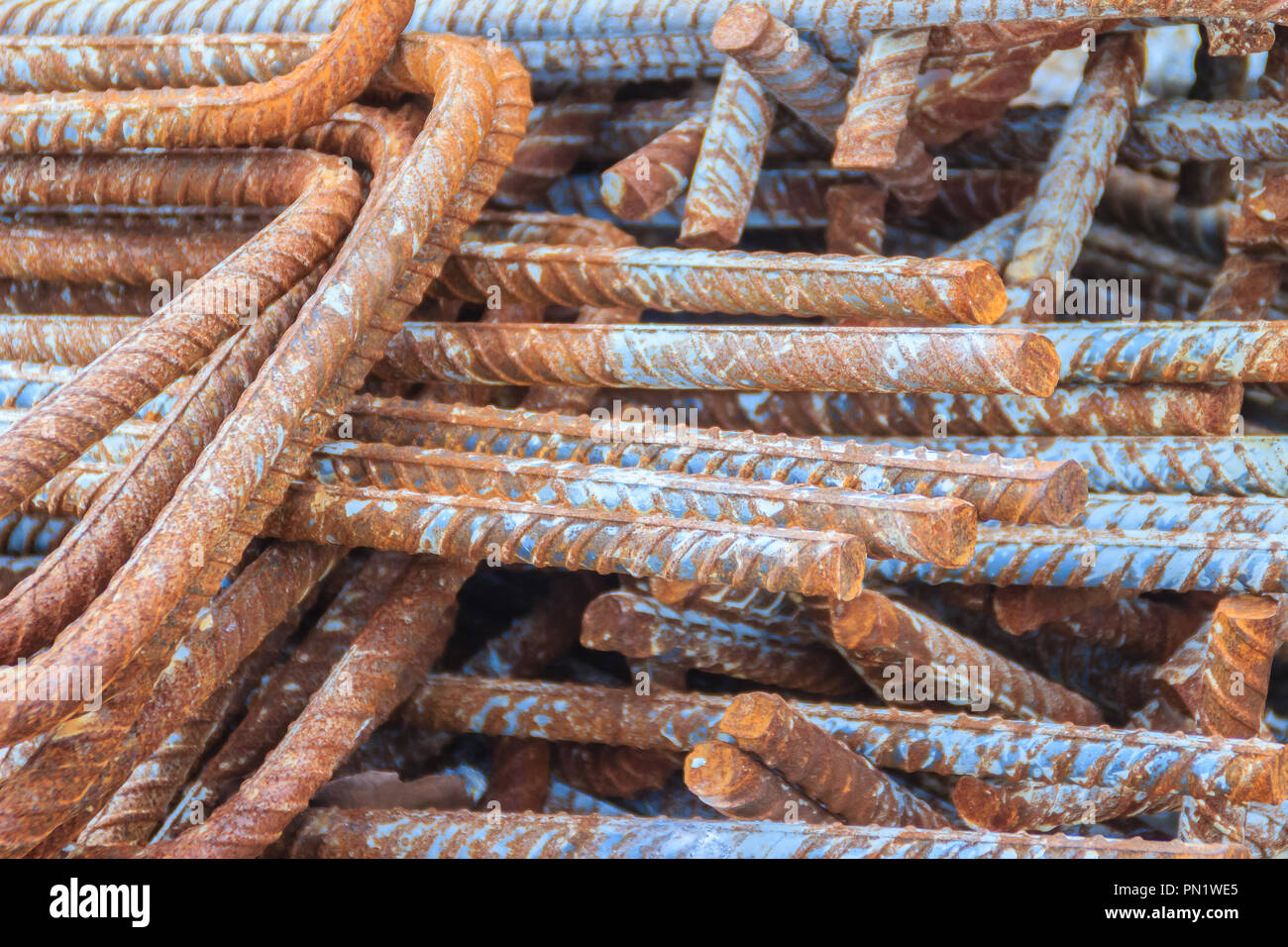 Rusty deformed bars for reinforcement concrete background. Rusty Rebar