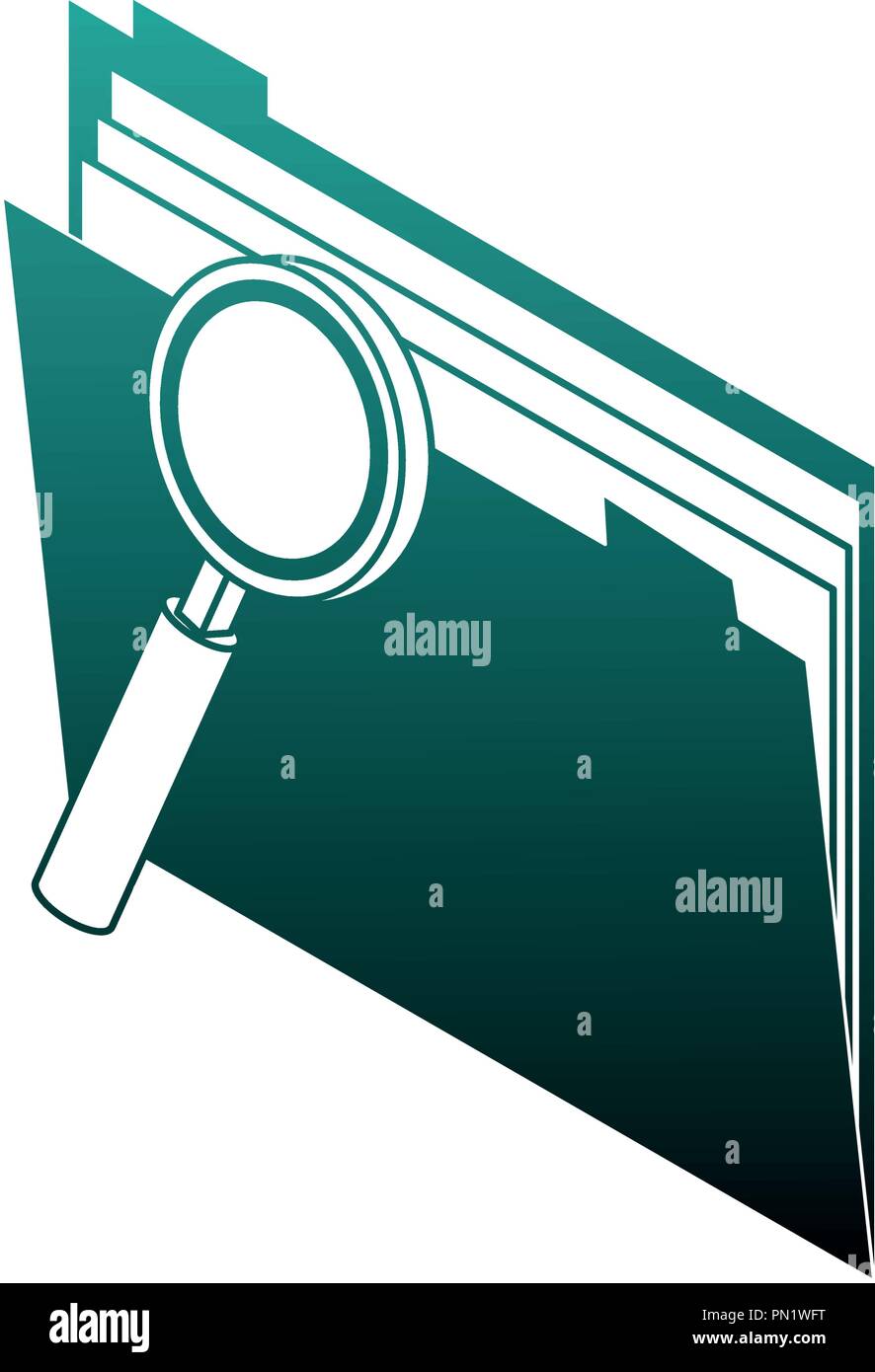 Folder with magnifying glass blue lines Stock Vector Image & Art - Alamy