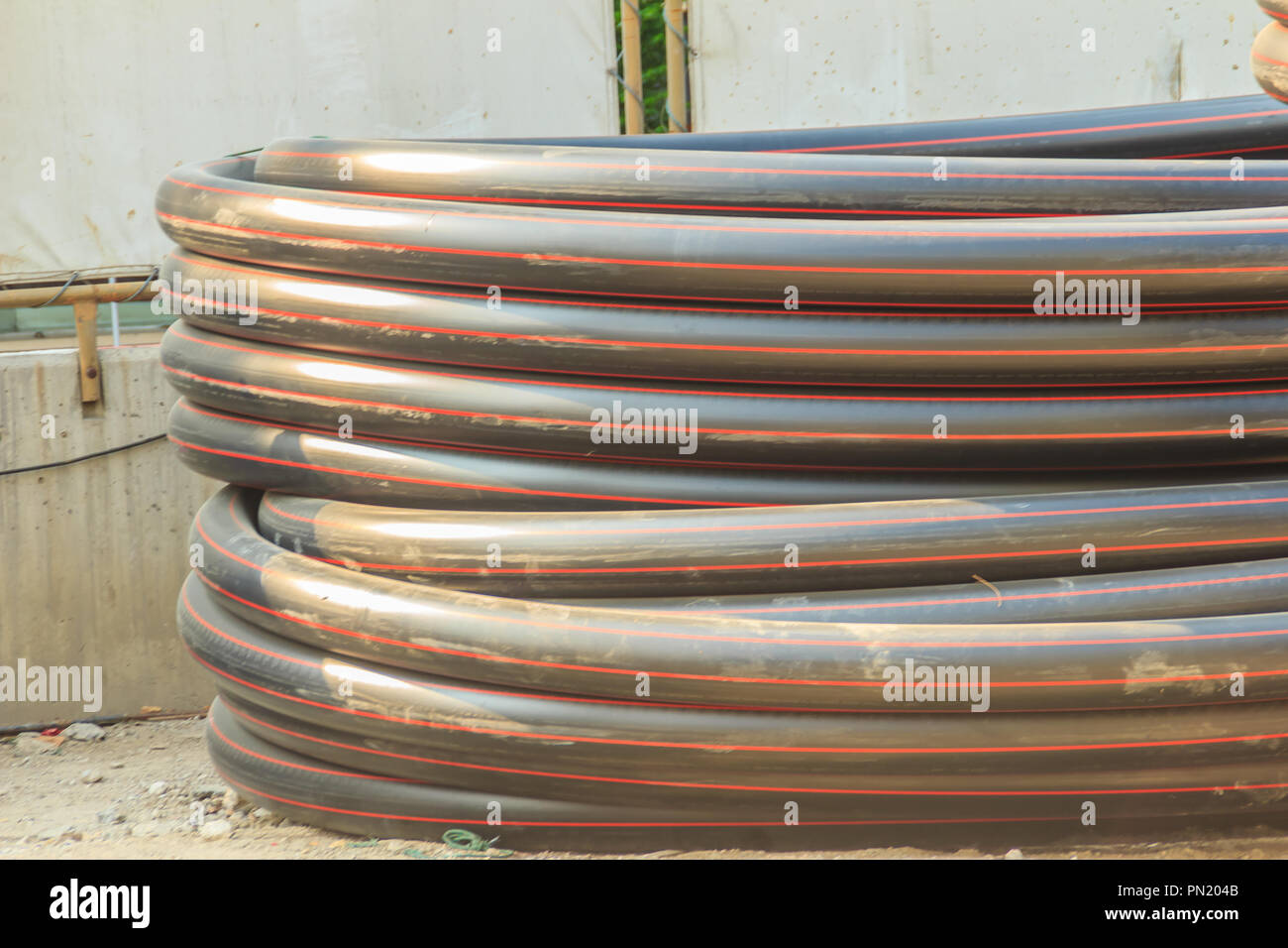 HDPE pipes for water supply and electrical conduit at construction site Stock Photo Alamy