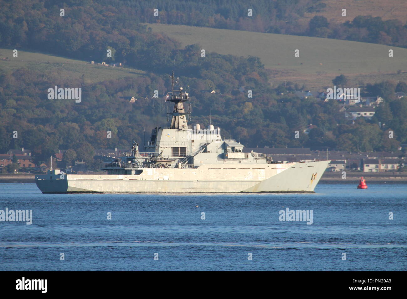 HMS Tyne (P281), a River-class patrol vessel operated by the Royal Navy, off Greenock during Exercise Joint Warrior 16-2. Stock Photo