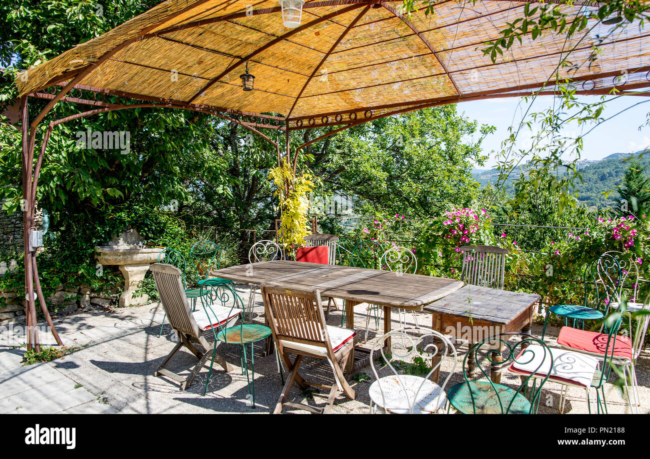 Outdoor Table and Chairs Provence France Stock Photo Alamy