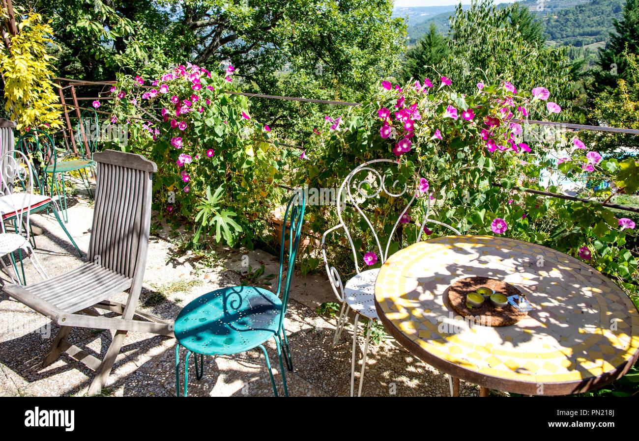 Outdoor Table and Chairs Provence France Stock Photo Alamy