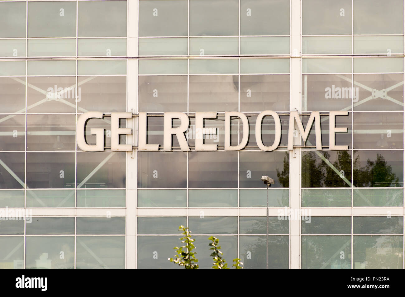 Gelredome, a  facade of a soccer stadium Stock Photo