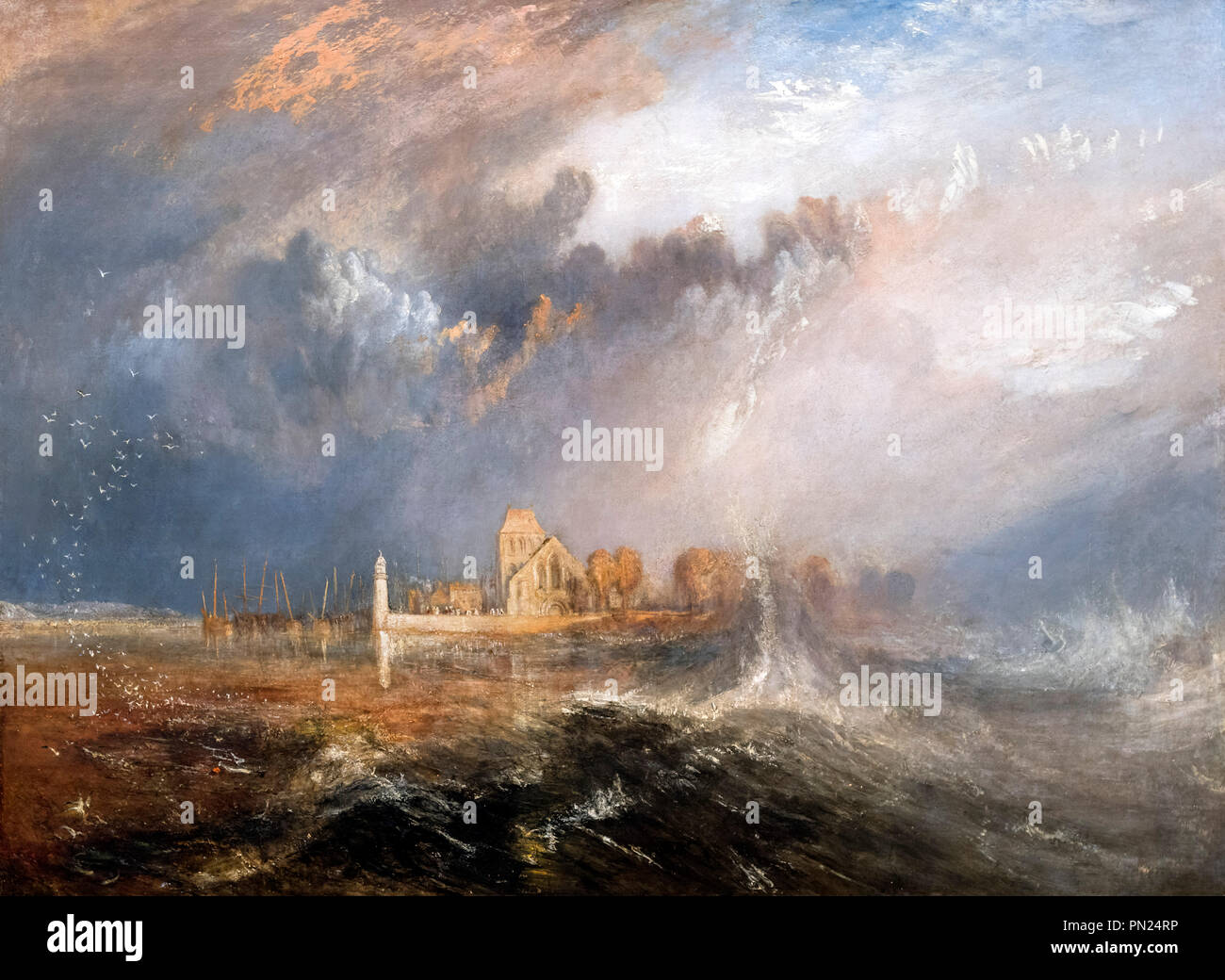 Quillebeuf, Mouth of the Seine by JMW Turner (1775-1851), oil on canvas, 1833 Stock Photo