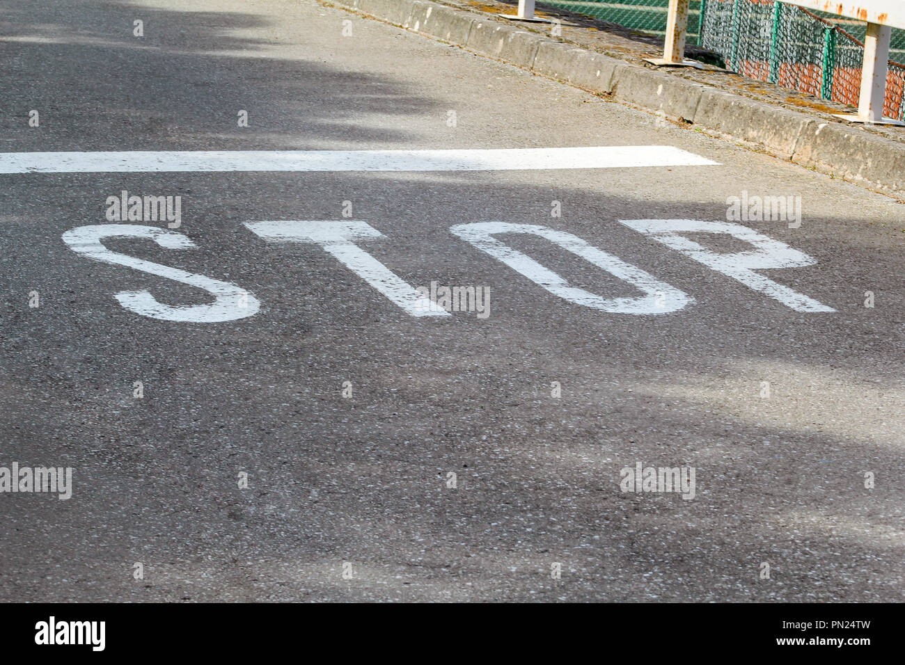 Painted Ground Safety Warning High Resolution Stock Photography and