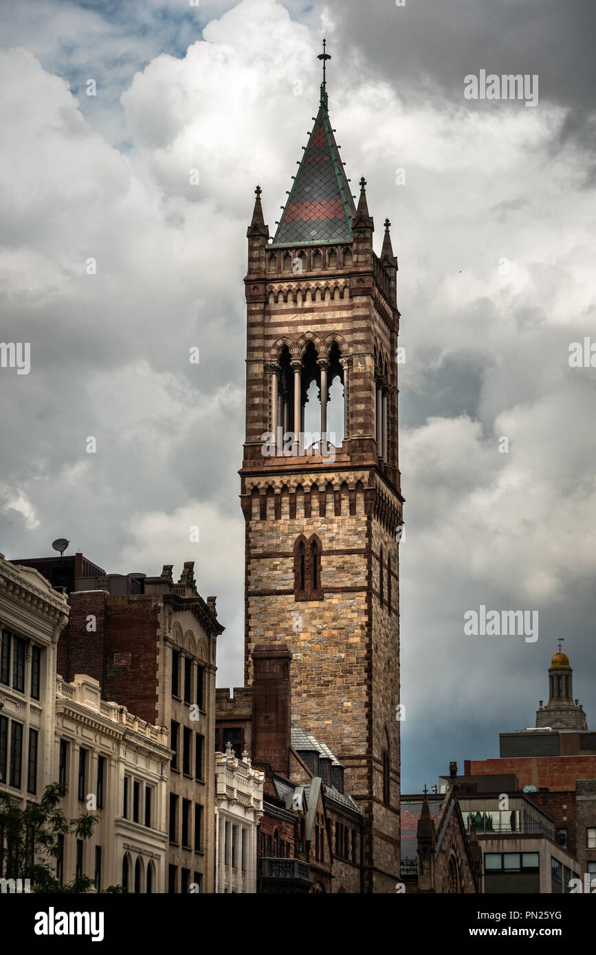 Fist Covenant Church Tower in Boston Stock Photo